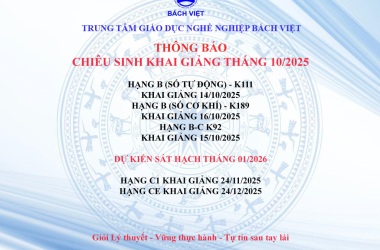 THÔNG BÁO CHIÊU SINH THÁNG 10-2025