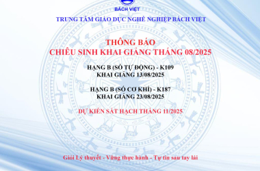 THÔNG BÁO CHIÊU SINH THÁNG 08/2025