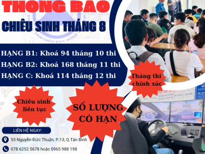 Thông Báo Chiêu Sinh Tháng 8